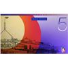 Image 1 : Australia, Five Dollar Uncut Banknote Folder, Block of Four, Black Serials, 1996