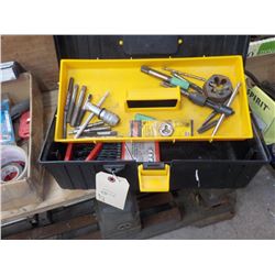 TOOL BOX W/ TAPS & DIES + DRILL BITS