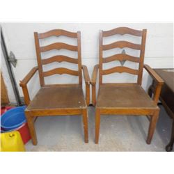2 VINTAGE OAK CHAIRS