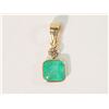 Image 1 : #7-14K YELLOW GOLD EMERALD AND SAPPHIRE PENDANT