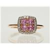 Image 1 : #15-10K ROSE GOLD PINK SAPPHIRE AND DIAMOND RING SIZE 6.5
