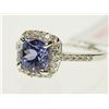 Image 2 : #27-14K WHITE GOLD TANZANITE AND DIAMOND RING