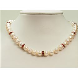 #30-STERLING SILVER PEARL NECKLACE