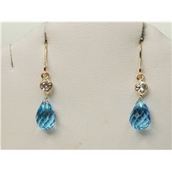 #31-14K YELLOW GOLD TOPAZ EARRINGS