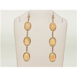 #34-14K YELLOW GOLD OPAL EARRINGS