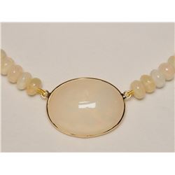 #42-14K YELLOW GOLD OPAL NECKLACE