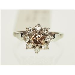 #46-14K WHITE GOLD COGNAC AND WHITE