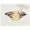 Image 1 : #48-STERLING SILVER OPAL AND RUBY RING