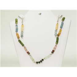 #49-STERLING SILVER OPAL, AQUAMARINE AND