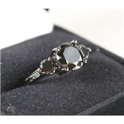 LADIES BLACK ON BLACK RING SZ 7