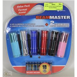 NEW 6 PACK OF LED FLASHLIGHTS WITH 18AAA BATTERIES