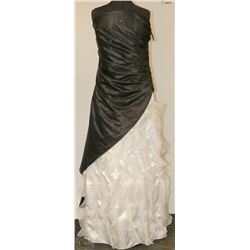 LAURA PLUS SIZE 18W BLACK WITH WHITE RUFFLES DRESS