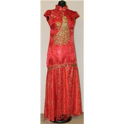 SIZE XL  RED DRESS WITH GOLD DETAILING