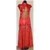 Image 1 : SIZE XL  RED DRESS WITH GOLD DETAILING