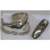 Image 1 : .925 STAMPED STERLING SILVER BANGLE & HAIR CLIP