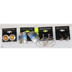 LOT OF 4 STERLING SILVER .925 EARRINGS