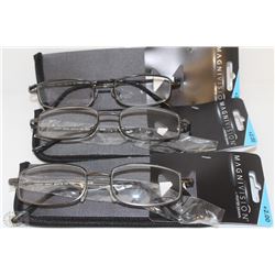 PACK OF 3 LADIES FOSTER GRANT +2.00 EYEGLASSES