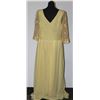 Image 2 : GOLD COLOURED GOWN WITH LACE SLEEVES