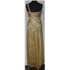 Image 2 : GOLD TONE SIZE XXL SEQUINED GOWN SINGLE STRAP