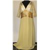 Image 1 : GOLD TONE 3/4 LACE SLEEVE PLUS SIZE GOWN