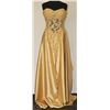Image 1 : GOLD TONE STRAPLESS SEQUIN TOP GOWN SIZE UNKNOWN