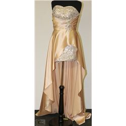 SHIMMY STRAPLESS GOWN WITH CORSET BACK GOWN