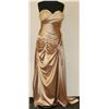 Image 1 : BEIGE STRAPLESS GOWN GATHERED AT SIDE