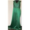 Image 1 : DARK GREEN LACE TOP GOWN PLUS SIZE