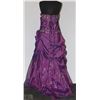 Image 2 : PURPLE TONE STRAPLESS SIZE 14 GOWN WITH CORSET
