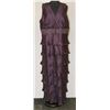 Image 1 : SIZE 18W PURPLE SEQUIN RUFFLED SKIRT GOWN