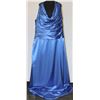 Image 1 : ROYAL BLUE HALTER STYLE PLUS SIZE GOWN
