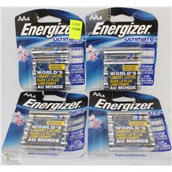 LOT OF 4 PACKS OF AA ENERGIZER ULTIMATE LITHIUM