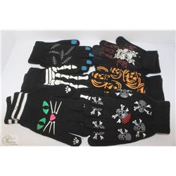 6 PACK OF GLOW IN THE DARK GLOVES