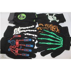 6 PACK OF GLOW IN THE DARK GLOVES