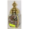 Image 1 : DECORATIVE GLASS JAR WITH ASSORTED COLORED