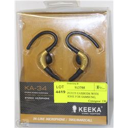 KEEKA SPORTS EARBUDS WITH MICROPHONE FOR SAMSUNG,