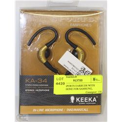 KEEKA SPORTS EARBUDS WITH MICROPHONE FOR SAMSUNG,