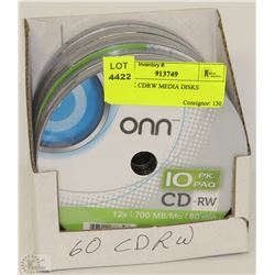 60 PACK CDRW MEDIA DISKS