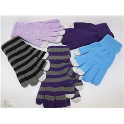 5 PACK OF SMART PHONE TEXTING GLOVES