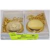 Image 1 : 2 ENGRAVEABLE POCKET WATCHES WITH CHAINS