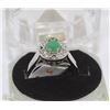 Image 1 : #24-NATURAL EMERALD/CZ RING