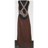 Image 2 : DARK BROWN HALTER STYLE GOWN