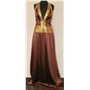 Image 1 : BROWN WITH GOLD SEQUINED HALTER TOP DRESS