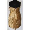 Image 2 : STRAPLESS GOLD TONE MINI SKIRT DRESS