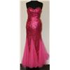 Image 1 : HOT PINK SEQUINED GOWN WITH LACE SIZE UNKNOWN