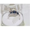 Image 1 : # 4- NATURAL SAPPHIRE/CZ .925 SOLID SILVER RING