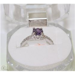 #26-NATURAL AMETHYST/CZ RING