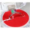 Image 1 : #15-RUBY,EMERALD,CZ.925 SOLID SILVER RING