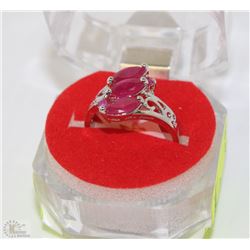 #10-NATURAL RUBY/.925 SOLID SILVER RING