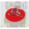 Image 1 : #10-NATURAL RUBY/.925 SOLID SILVER RING